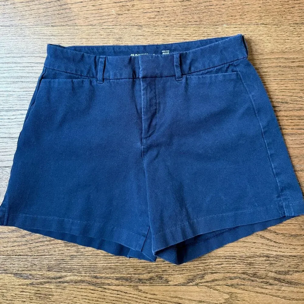 Old Navy High-Rise Pixy Navy Blue Chino Shorts Size 4